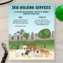 Cute Cartoon Dogs In A Park - Dog Walking Services Flyer