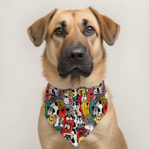 Cute Cartoon Dogs Pet Bandana Collar