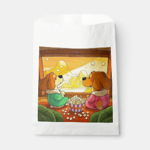 Cute cartoon dogs popcorn and movie favor bag