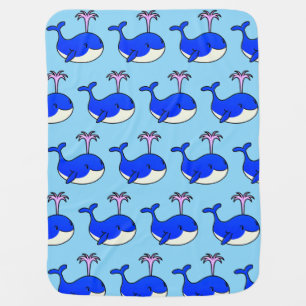 Cute cartoon dolphins 🐬 Playful Ocean Baby Design Blanket