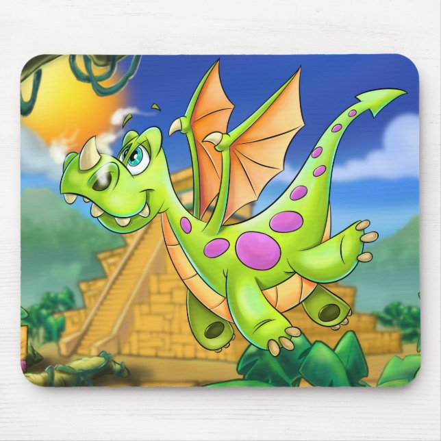 cute cartoon dragon mouse mouse pad (Front)