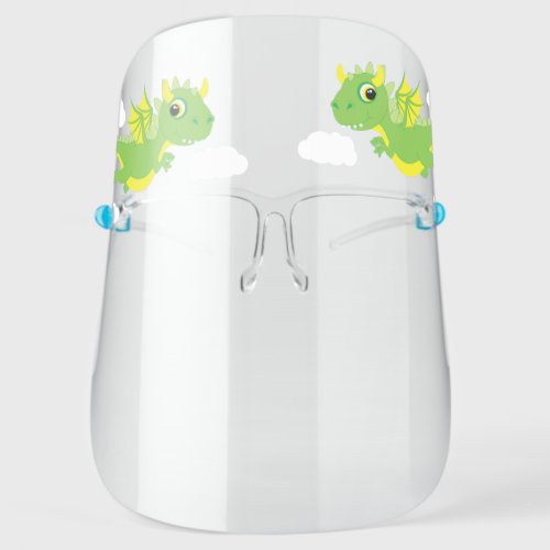 Cute Cartoon Dragons Face Shield