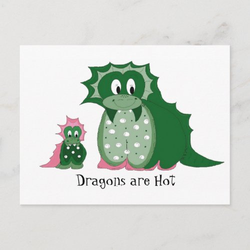 Cute Cartoon Dragons Postcard
