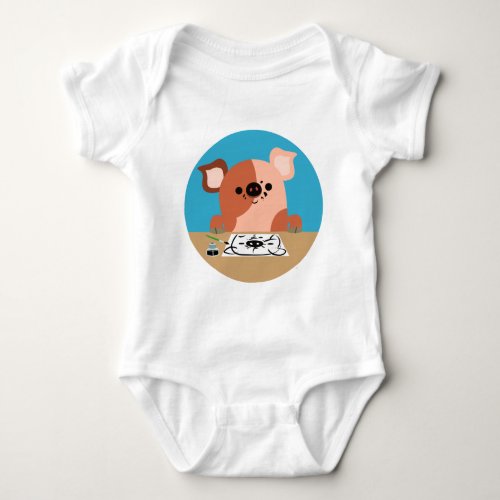 Cute Cartoon Drawing Piglet Baby Apparel Baby Bodysuit