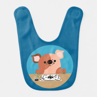 Cute Cartoon Drawing Piglet Baby Bib