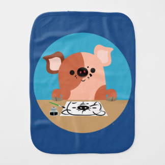 Cute Cartoon Drawing Piglet Burp Cloth