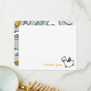 Cute Cartoon Ducks/Ducklings Baby Boy Shower/Birth Thank You Card