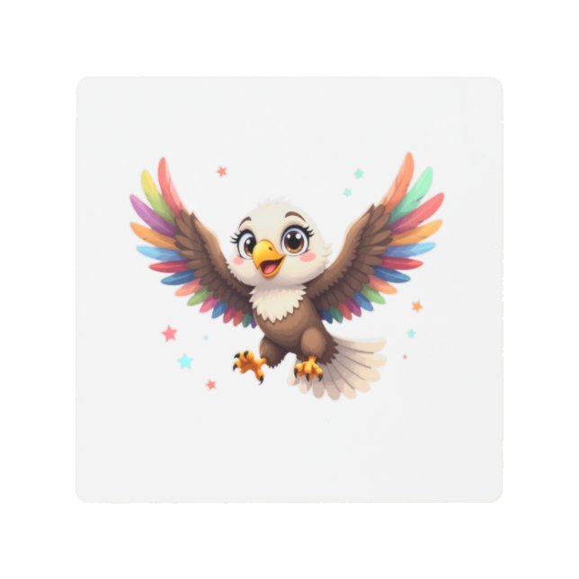 Cute Cartoon Eagle Flying – Friendly Vector Art (Front)