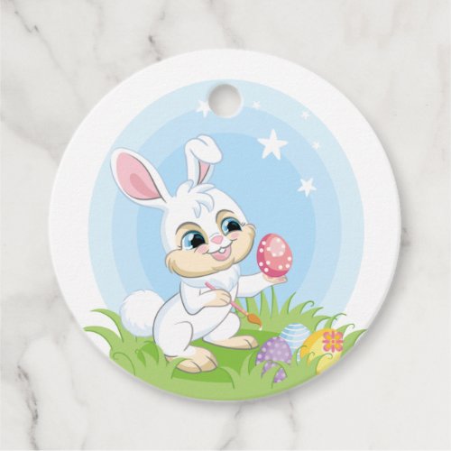 Cute cartoon easter rabbit  favor tags