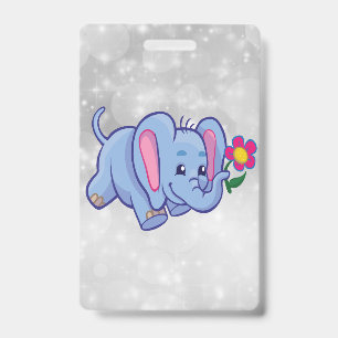 Cute cartoon elephant badge