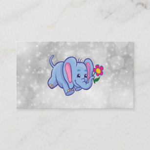 Cute cartoon elephant business card