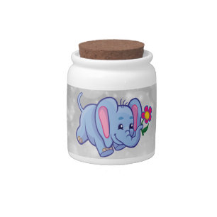 Cute cartoon elephant candy jar