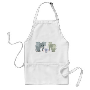 Cute Cartoon Elephant Family Apron