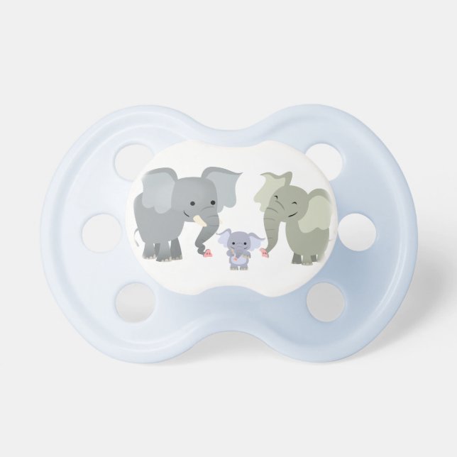 Cute Cartoon Elephant Family Baby Pacifier (Front)