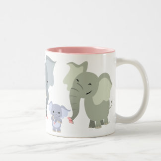 Cute Cartoon Elephant Family Mug