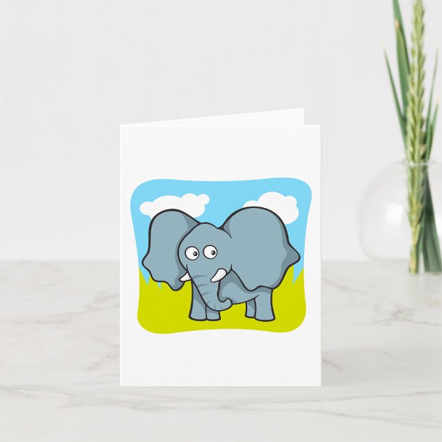 Cute Cartoon Elephant Fun Jungle Animal  Card (Creator Uploaded)