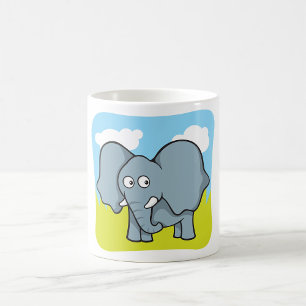 Cute Cartoon Elephant Fun Jungle Animal Coffee Mug
