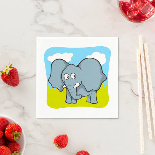 Cute Cartoon Elephant Fun Jungle Animal Napkins