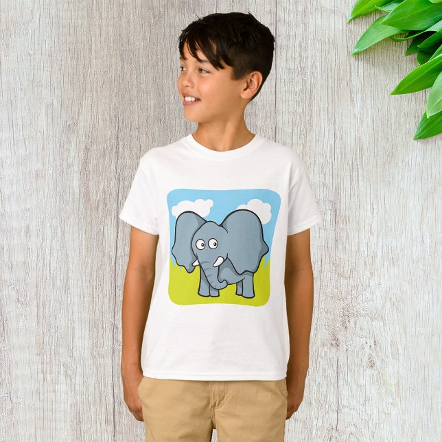 Cute Cartoon Elephant Fun Jungle Animal  T-Shirt (Creator Uploaded)
