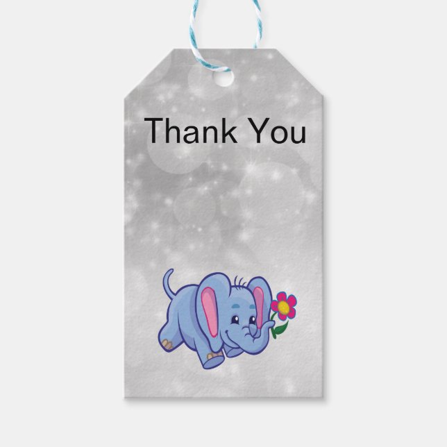 Cute cartoon elephant gift tags (Front)