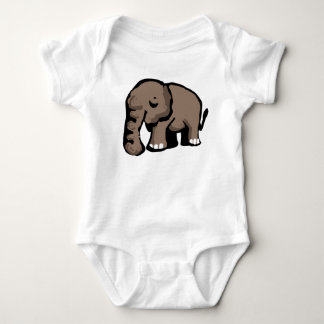 Cute Cartoon Elephant Illustration Baby Bodysuit