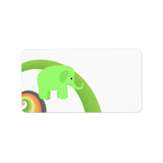 Cute Cartoon Elephant Label