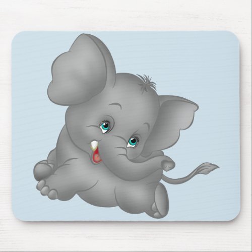Cute Cartoon Elephant Mouse Pad