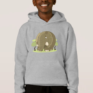 Cute Cartoon Elephant Nature Adventure Kids Hoodie