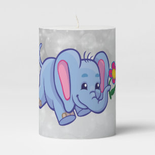 Cute cartoon elephant pillar candle
