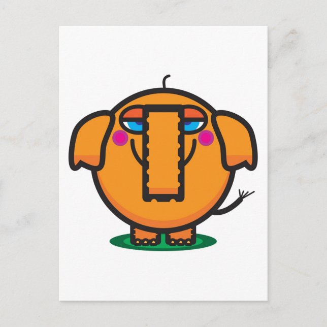 Cute Cartoon Elephant Postcard (Front)