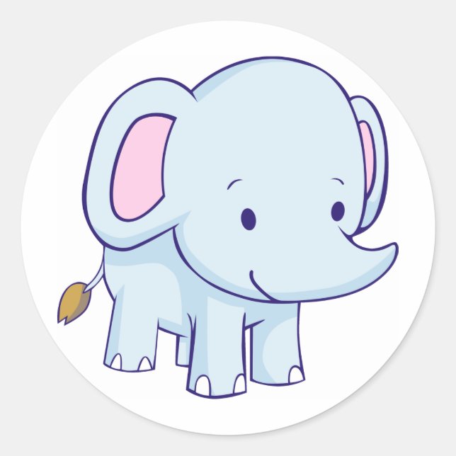 Cute Cartoon Elephant Shirts Classic Round Sticker (Front)