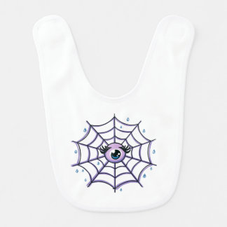 Cute Cartoon Eye in a Sparkly Web Baby Bib