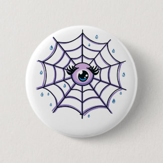 Cute Cartoon Eye in a Sparkly Web Button
