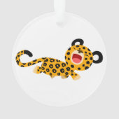 Cute Cartoon Facetious Leopard Acrylic Ornament (Back)