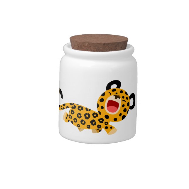 Cute Cartoon Facetious Leopard Candy Jar (Left)