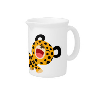 Cute Cartoon Facetious Leopard Pitcher