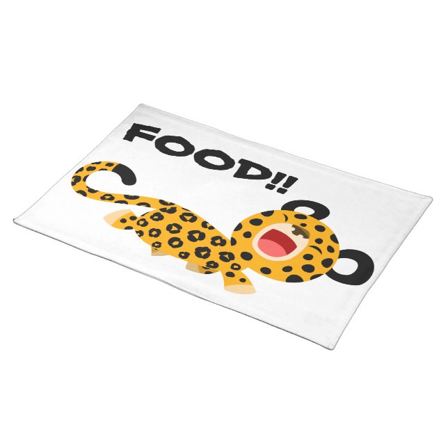 Cute Cartoon Facetious Leopard Placemat (On Table)