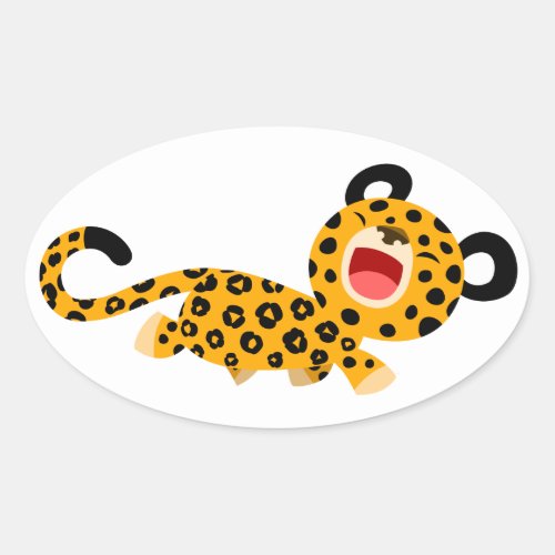 Cute Cartoon Facetious Leopard Sticker