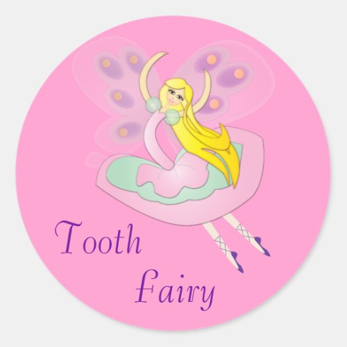 Cute Cartoon Fairy Classic Round Sticker