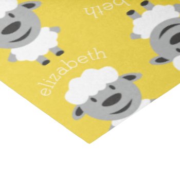 Cute Cartoon Farm Sheep - Yellow And Gray Tissue Paper by GotchaShop at Zazzle