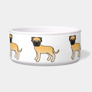 Cute Cartoon Fawn Bullmastiff Dogs Bowl
