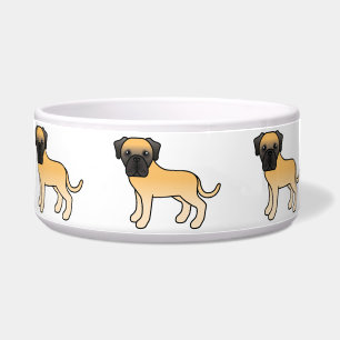 Cute Cartoon Fawn Old English Mastiff Dogs Bowl