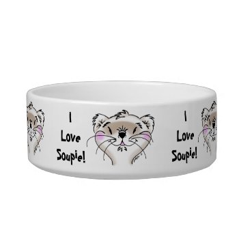 Cute Cartoon Ferret Face Bowl by Visages at Zazzle