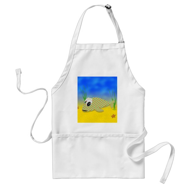 Cute Cartoon Fish Adult Apron (Front)