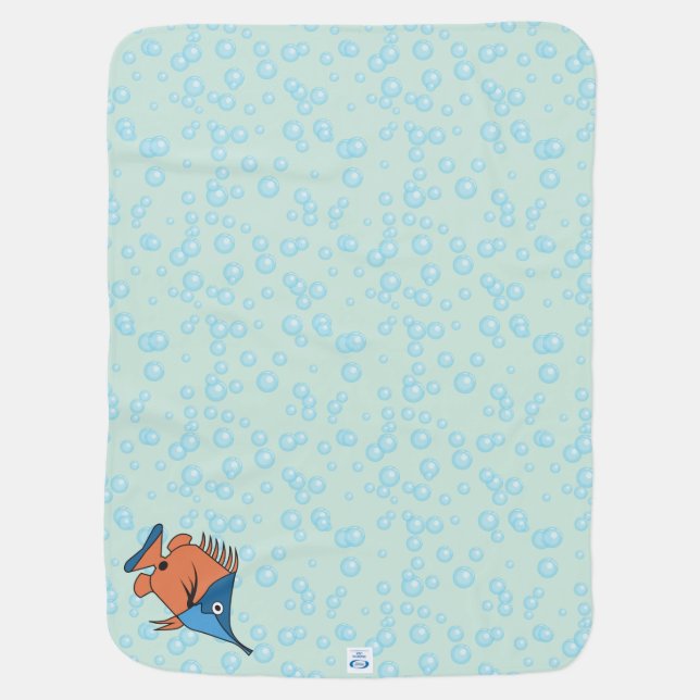 Cute Cartoon Fish Baby Blanket (Back)