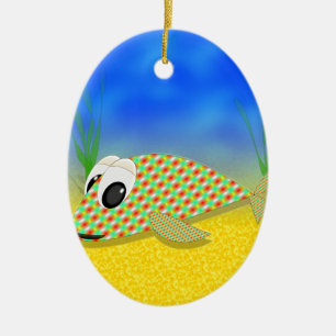 Cute Cartoon Fish Ceramic Ornament