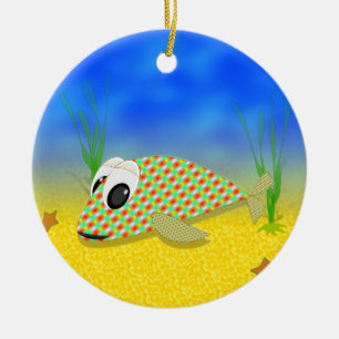 Cute Cartoon Fish Ceramic Ornament