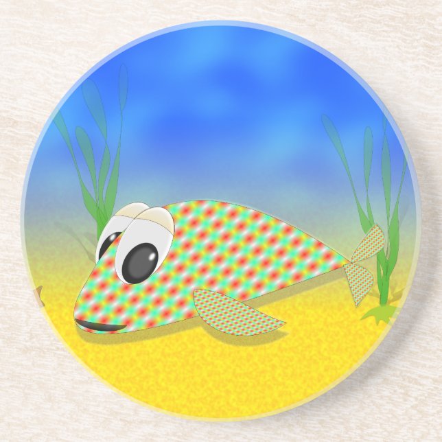 Cute Cartoon Fish Drink Coaster (Front)