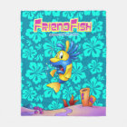 Cute cartoon fish fleece blanket