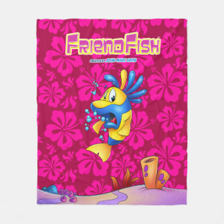 Cute cartoon fish fleece blanket